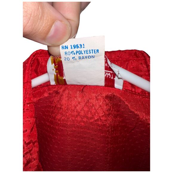 Vintage Bryn Mawr Red Satin Button-Down Blouse - Size 5 - Picture 8 of 10